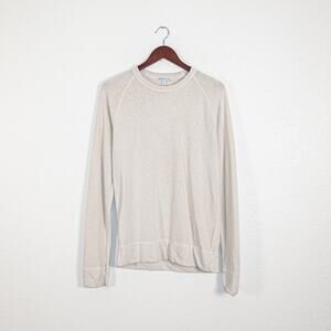 James Perse $175 Vintage French Terry Sweatshirt beige pigment cotton sz 0